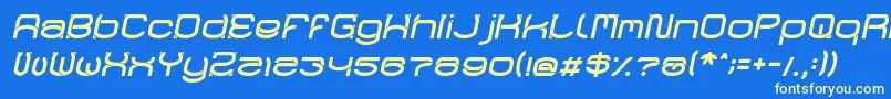 RaynalizItalic Font – Yellow Fonts on Blue Background