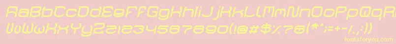 RaynalizItalic-Schriftart – Gelbe Schriften auf rosa Hintergrund