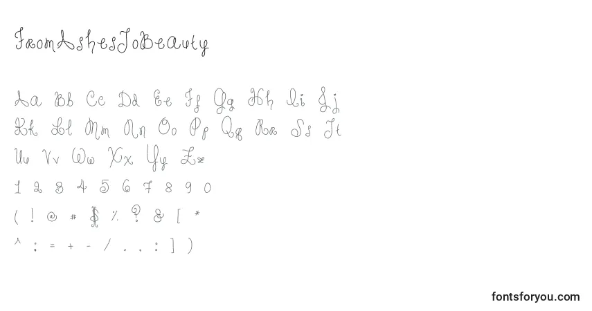 Schriftart FromAshesToBeauty – Alphabet, Zahlen, spezielle Symbole