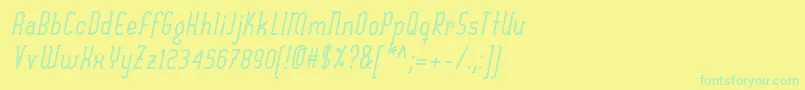 Czcionka SexythingBoldItalic – zielone czcionki na żółtym tle