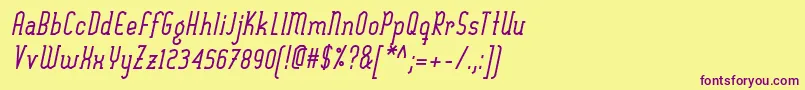 SexythingBoldItalic Font – Purple Fonts on Yellow Background