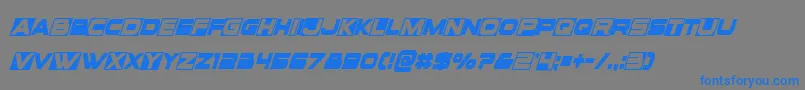 フォントVoxboxcondital – 灰色の背景に青い文字