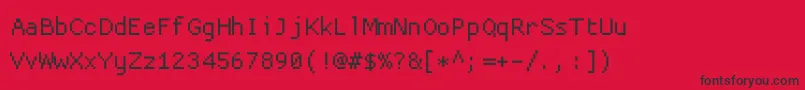 Шрифт Proggycleanttsz – чёрные шрифты на красном фоне
