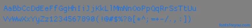 Fonte Proggycleanttsz – fontes azuis em um fundo cinza