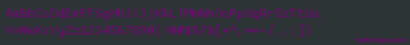 フォントProggycleanttsz – 黒い背景に紫のフォント