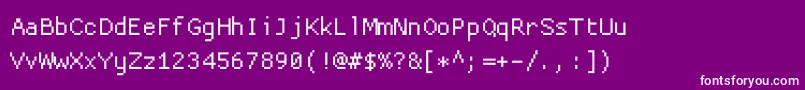 Proggycleanttsz-Schriftart – Weiße Schriften auf violettem Hintergrund