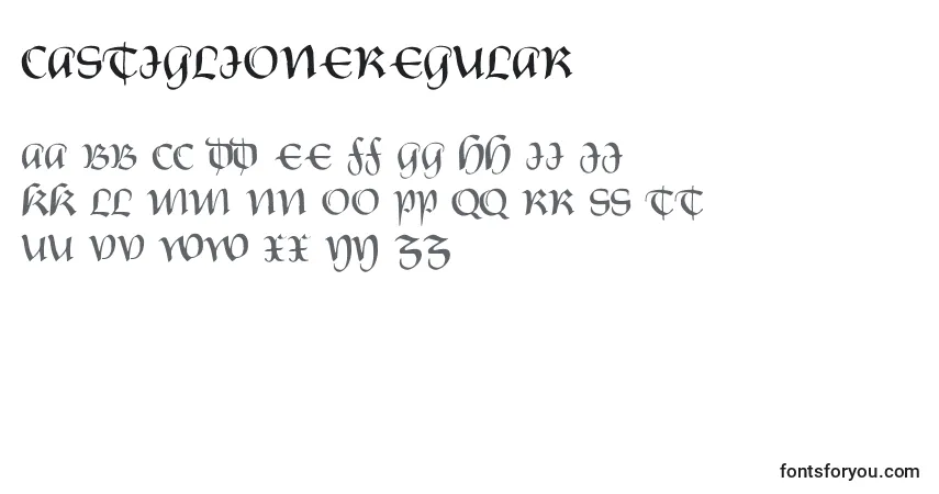Czcionka CastiglioneRegular – alfabet, cyfry, specjalne znaki