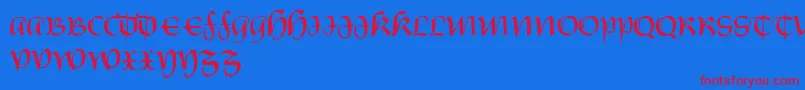 CastiglioneRegular-Schriftart – Rote Schriften auf blauem Hintergrund