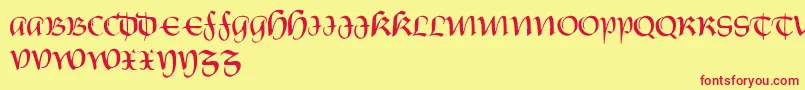 CastiglioneRegular Font – Red Fonts on Yellow Background