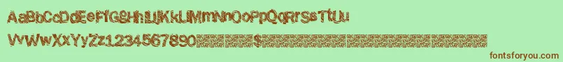 Grungeshack Font – Brown Fonts on Green Background