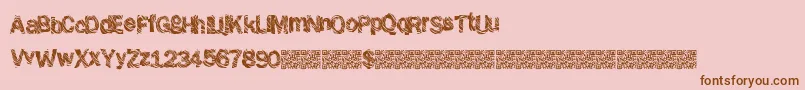 Grungeshack-Schriftart – Braune Schriften auf rosa Hintergrund