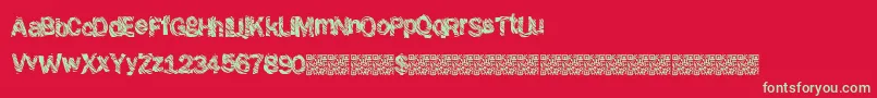 Grungeshack Font – Green Fonts on Red Background