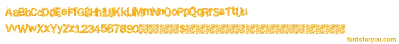 Grungeshack-Schriftart – Orangefarbene Schriften auf weißem Hintergrund