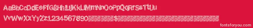 Grungeshack Font – Pink Fonts on Red Background