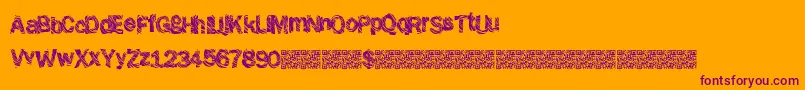 Grungeshack Font – Purple Fonts on Orange Background