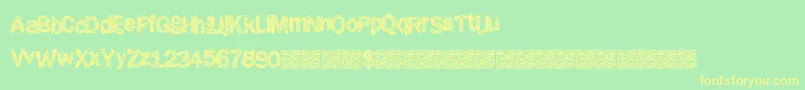 Grungeshack Font – Yellow Fonts on Green Background