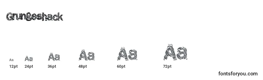 Grungeshack Font Sizes