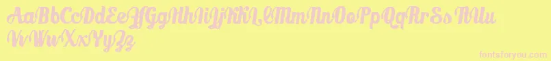 MarmellatajamDemo-Schriftart – Rosa Schriften auf gelbem Hintergrund