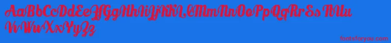 MarmellatajamDemo Font – Red Fonts on Blue Background