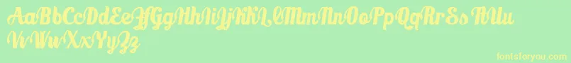 MarmellatajamDemo Font – Yellow Fonts on Green Background