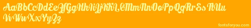 MarmellatajamDemo-Schriftart – Gelbe Schriften auf orangefarbenem Hintergrund