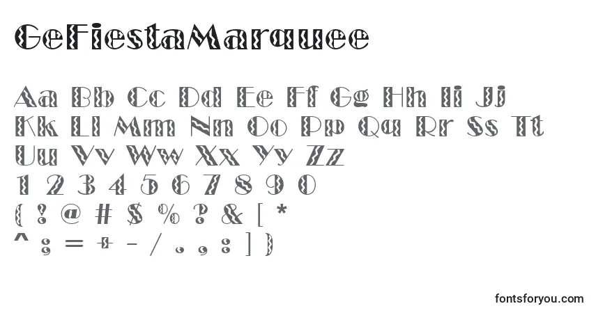 Fuente GeFiestaMarquee - alfabeto, números, caracteres especiales