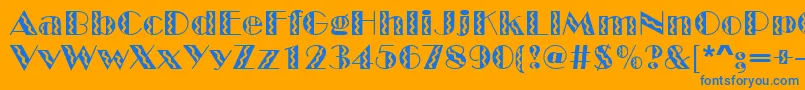 GeFiestaMarquee Font – Blue Fonts on Orange Background