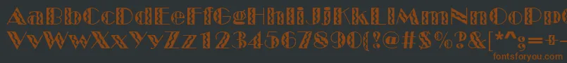Шрифт GeFiestaMarquee – коричневые шрифты на чёрном фоне