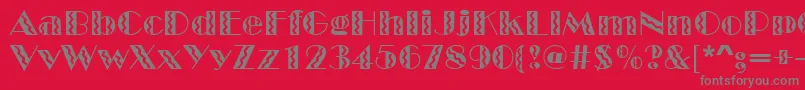 フォントGeFiestaMarquee – 赤い背景に灰色の文字