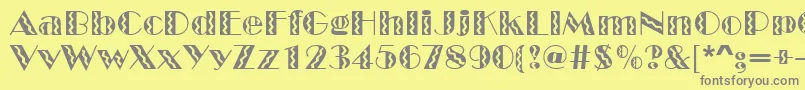 フォントGeFiestaMarquee – 黄色の背景に灰色の文字