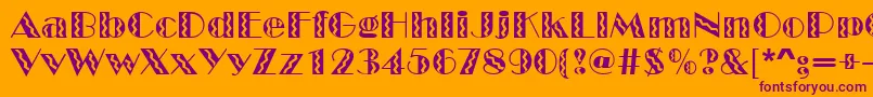 GeFiestaMarquee Font – Purple Fonts on Orange Background