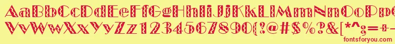 GeFiestaMarquee Font – Red Fonts on Yellow Background