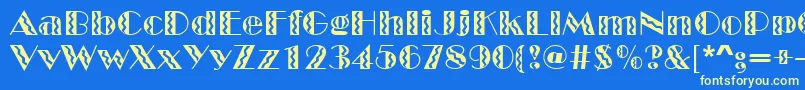 GeFiestaMarquee Font – Yellow Fonts on Blue Background