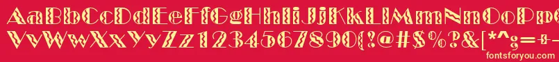 GeFiestaMarquee Font – Yellow Fonts on Red Background