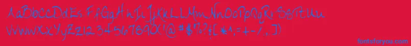 Police Lehn174 – polices bleues sur fond rouge
