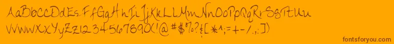 Lehn174-fontti – ruskeat fontit oranssilla taustalla