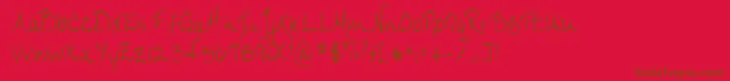 Lehn174-Schriftart – Braune Schriften auf rotem Hintergrund