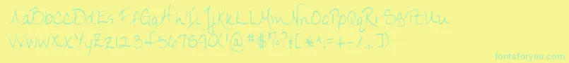 フォントLehn174 – 黄色い背景に緑の文字