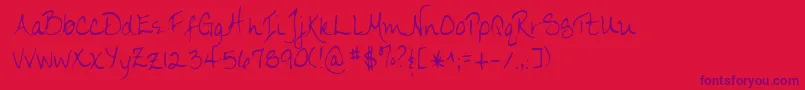Lehn174 Font – Purple Fonts on Red Background