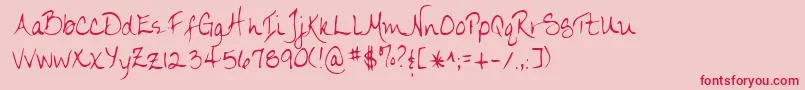 フォントLehn174 – ピンクの背景に赤い文字