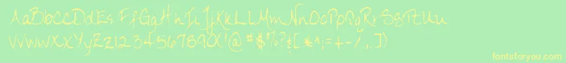 Fonte Lehn174 – fontes amarelas em um fundo verde