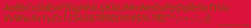 PfdindisplayproMediumitalic Font – Brown Fonts on Red Background