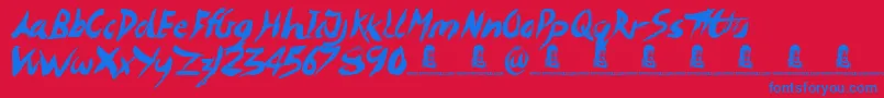ImaginationStation Font – Blue Fonts on Red Background