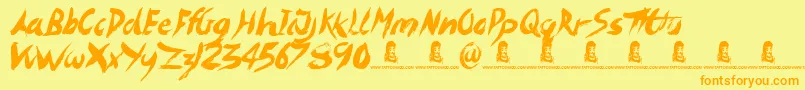 ImaginationStation Font – Orange Fonts on Yellow Background