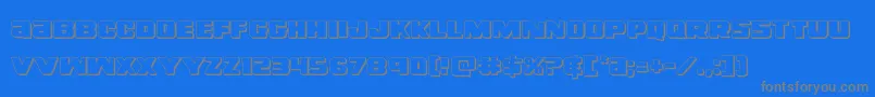 Righthandluke3D-Schriftart – Graue Schriften auf blauem Hintergrund