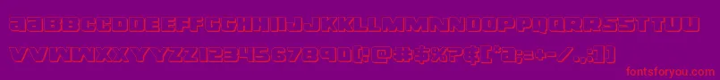 Righthandluke3D-Schriftart – Rote Schriften auf violettem Hintergrund