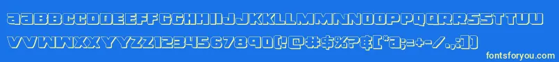 Righthandluke3D Font – Yellow Fonts on Blue Background