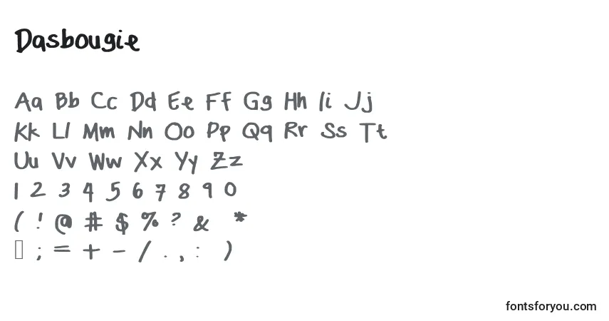 Fuente Dasbougie - alfabeto, números, caracteres especiales