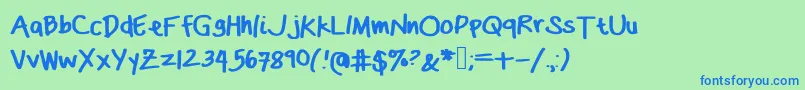 Dasbougie Font – Blue Fonts on Green Background