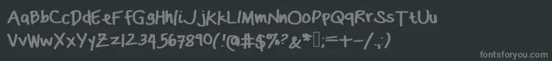 Dasbougie-Schriftart – Graue Schriften auf schwarzem Hintergrund